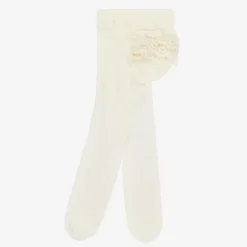 Carlomagno Baby Girls Ivory Lace Frill Tights Online