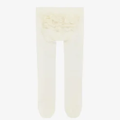 Carlomagno Baby Girls Ivory Lace Frill Tights Online