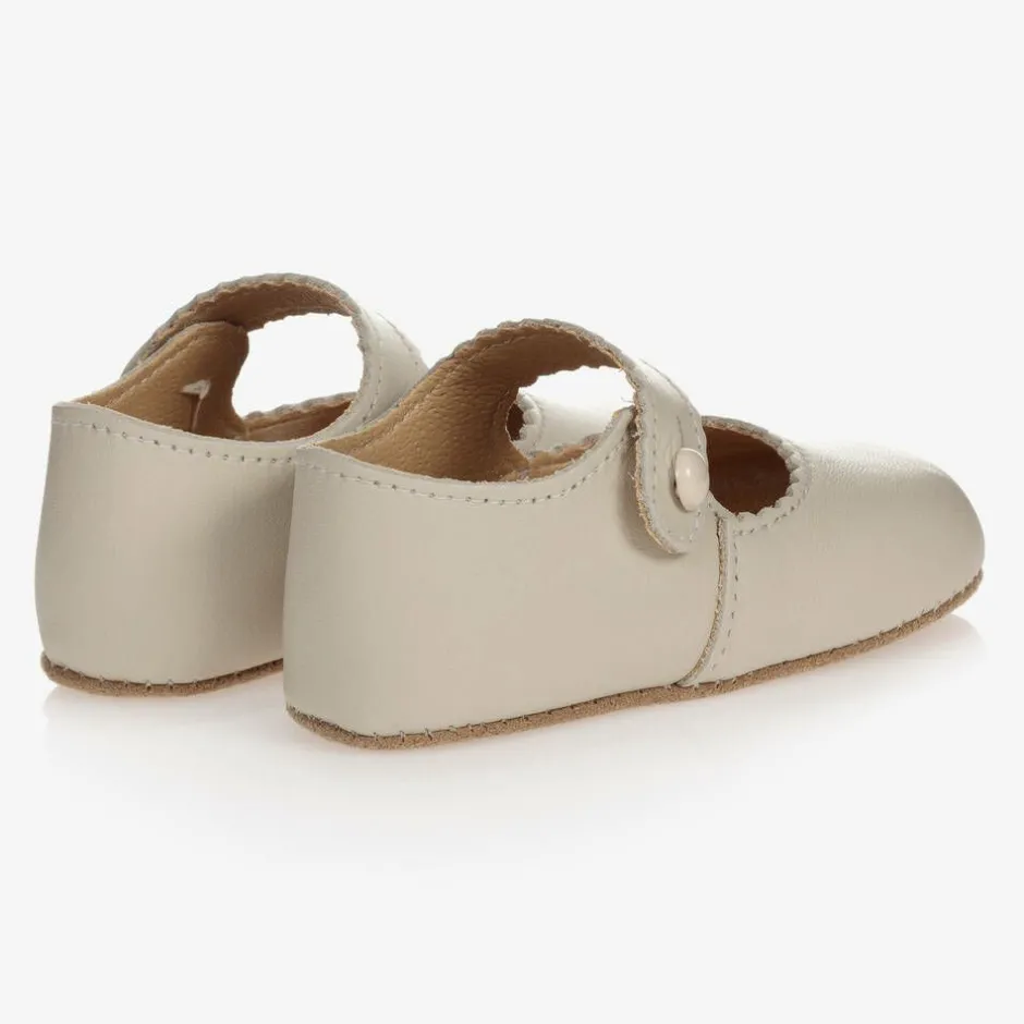 Early Days Baby Girls Ivory Leather Pre-Walker Shoes
