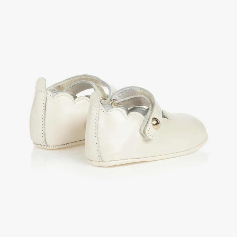 Beatrice amp; George Baby Girls Ivory Leather Pre-Walker Shoes Online