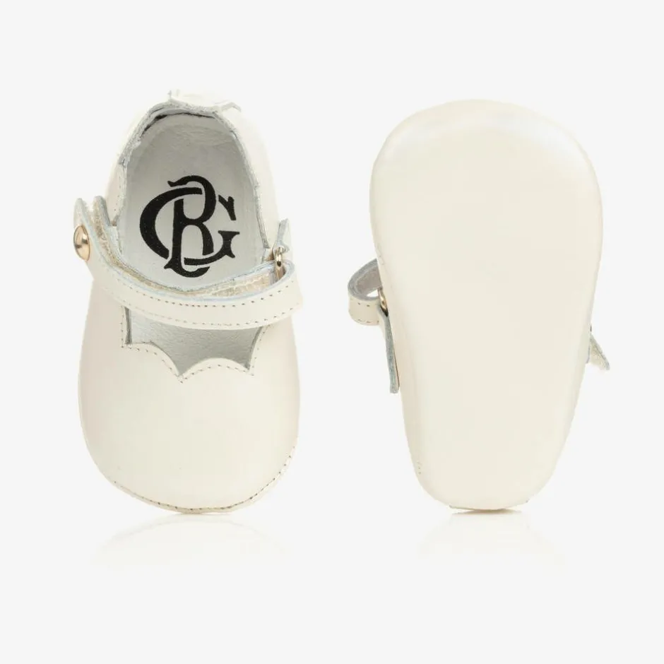 Beatrice amp; George Baby Girls Ivory Leather Pre-Walker Shoes Online