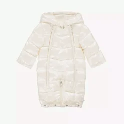 Mayoral Newborn Baby Girls Ivory Padded Snowsuit Clearance