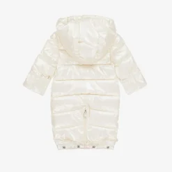 Mayoral Newborn Baby Girls Ivory Padded Snowsuit Clearance
