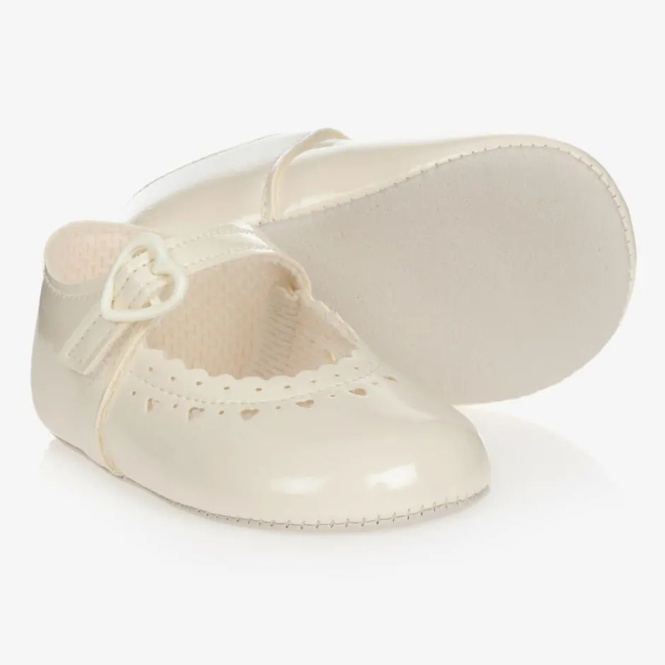 Early Days Baby Girls Ivory Patent Pre-Walker Shoes New