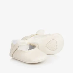 Mayoral Newborn Baby Girls Ivory Pre-Walker Shoes Clearance