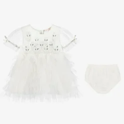 Tutu du Monde Baby Girls Ivory Tulle & Beads Dress Online