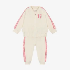 Guess Baby Girls Ivory Velour Tracksuit