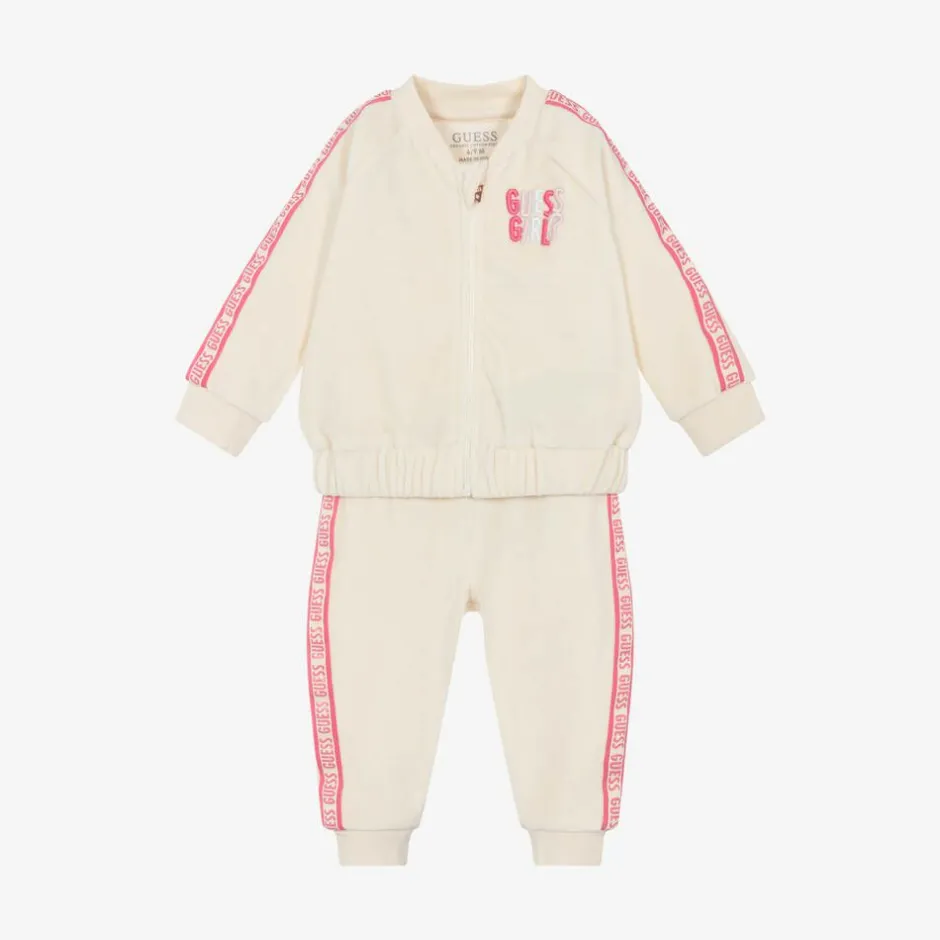 Guess Baby Girls Ivory Velour Tracksuit
