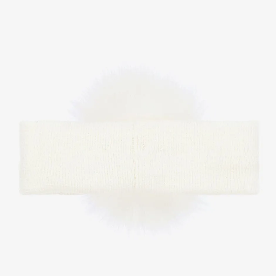 Catya Baby Girls Ivory Wool Knit Pom-Pom Headband Best