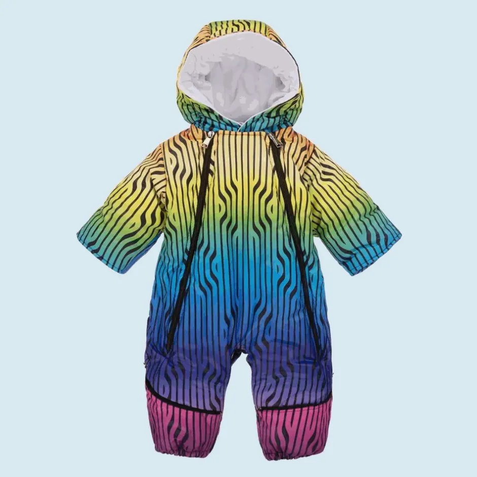 Pilguni Baby Girls Multicoloured Stripe 2-in-1 Snowsuit Discount