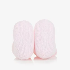 Paz Rodríguez Baby Girls Pale Pink Cotton Knit Booties Online