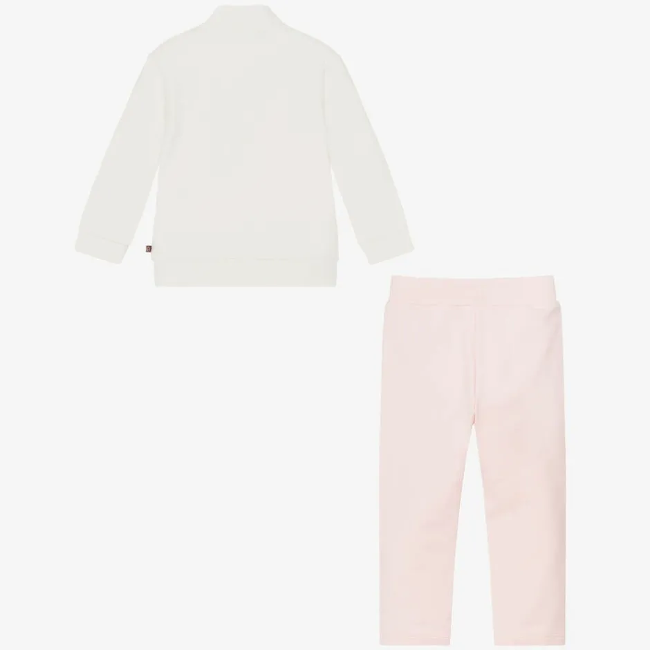 AIGNER Baby Girls Pink & Ivory Cotton Tracksuit Online