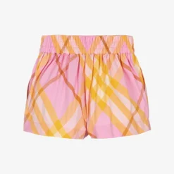 Burberry Baby Girls Pink & Yellow Check Shorts Sale