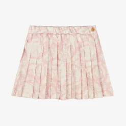 Versace Baby Girls Pink Barocco Pleated Skirt Discount