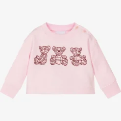 Burberry Baby Girls Pink Bear Sweatshirt New