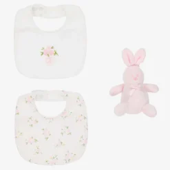 Emile et Rose Baby Girls Pink Bibs & Bunny Gift Set Discount