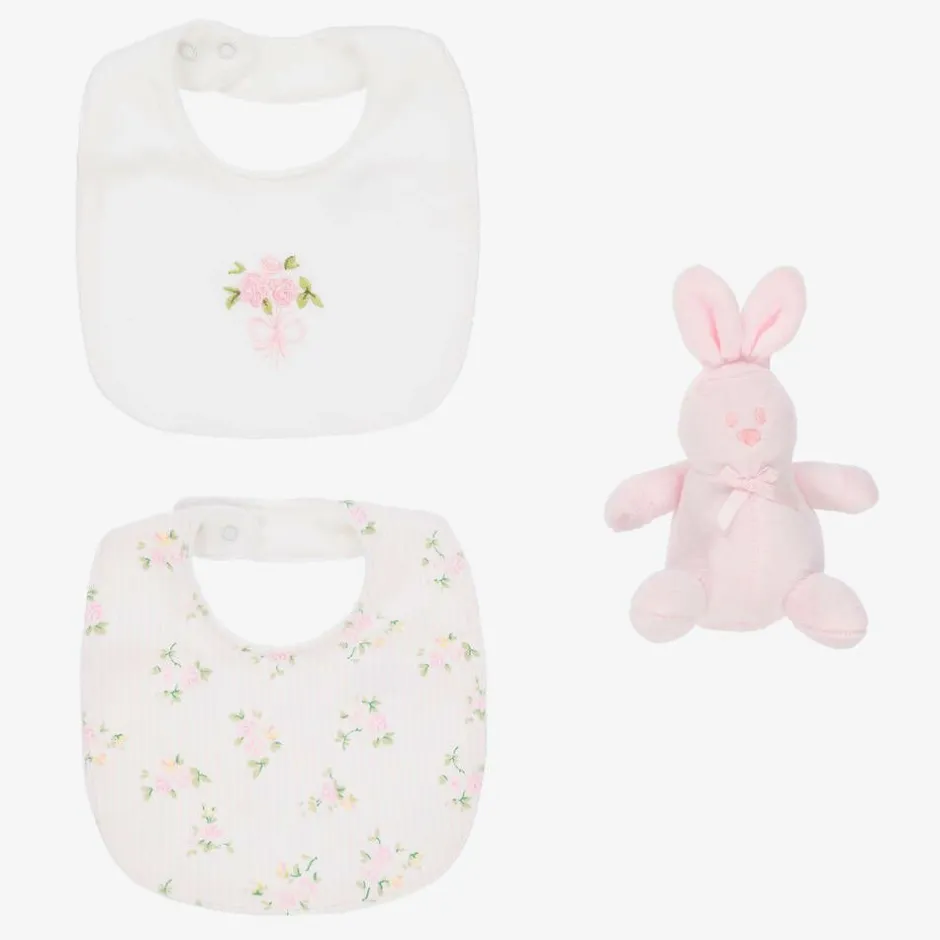 Emile et Rose Baby Girls Pink Bibs & Bunny Gift Set Discount