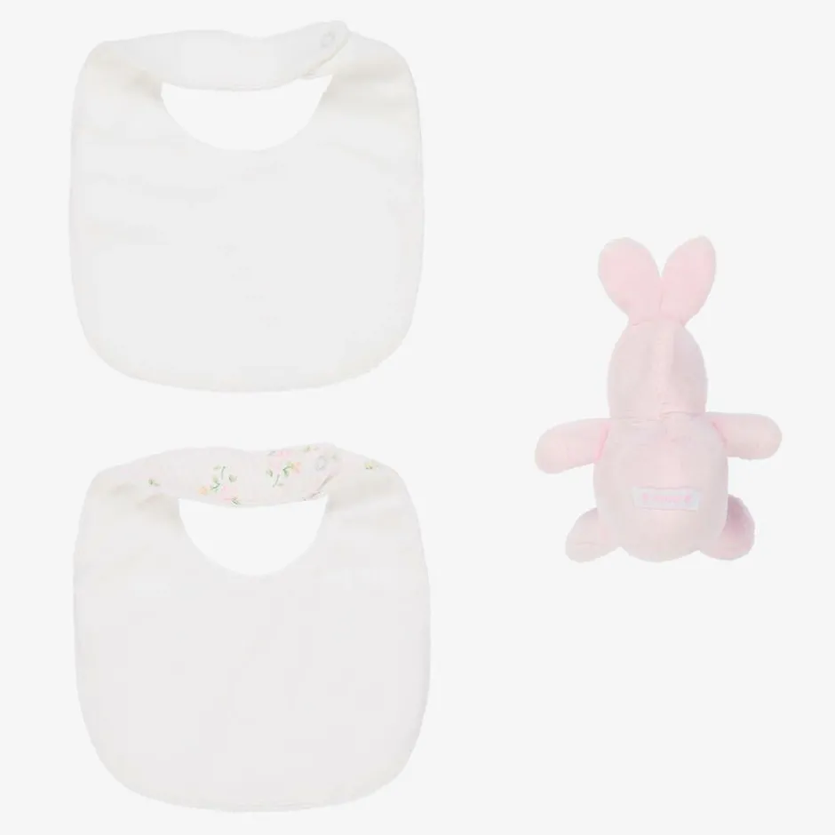 Emile et Rose Baby Girls Pink Bibs & Bunny Gift Set Discount