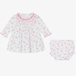 Kissy Kissy Baby Girls Pink Blooming Bows Pima Cotton Dress Sale