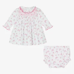 Kissy Kissy Baby Girls Pink Blooming Bows Pima Cotton Dress Sale