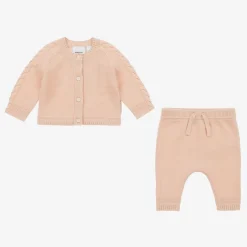 Burberry Baby Girls Pink Cashmere Trouser Set New