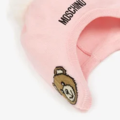 Moschino Baby Baby Girls Pink Cotton & Wool Knit Hat Clearance