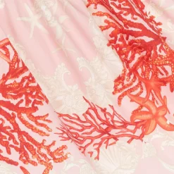 Versace Baby Girls Pink Cotton Barocco Sea Dress Clearance