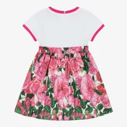 Dolce amp; Gabbana Baby Girls Pink Cotton Floral Dress