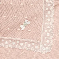 Paz Rodríguez Baby Girls Pink Cotton Knit Shawl (106cm) Sale
