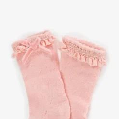 Mayoral Newborn Baby Girls Pink Cotton Lace Frill Socks Online