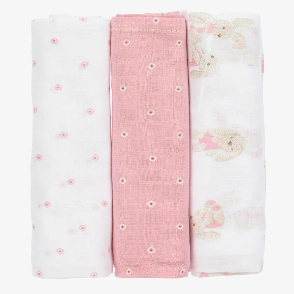 Mayoral Baby Girls Pink Cotton Muslins (3 Pack) Sale