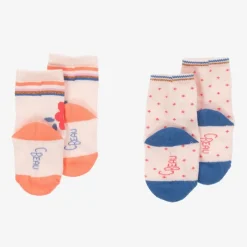Carrément Beau Baby Girls Pink Cotton Socks (2 Pack) Discount