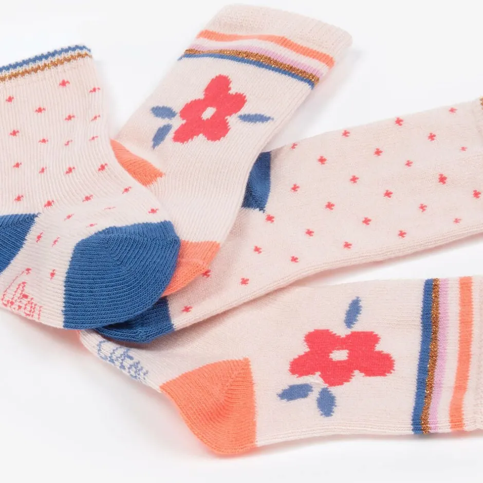 Carrément Beau Baby Girls Pink Cotton Socks (2 Pack) Discount