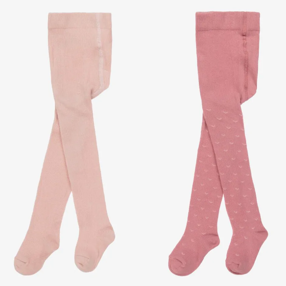 Petit Bateau Baby Girls Pink Cotton Tights (2 Pack) Discount