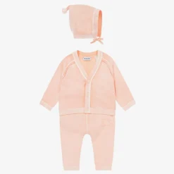 Burberry Baby Girls Pink Cotton Trouser Set Sale