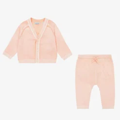 Burberry Baby Girls Pink Cotton Trouser Set Sale