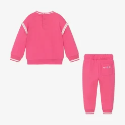 Guess Baby Girls Pink Cotton Triangle Tracksuit Clearance
