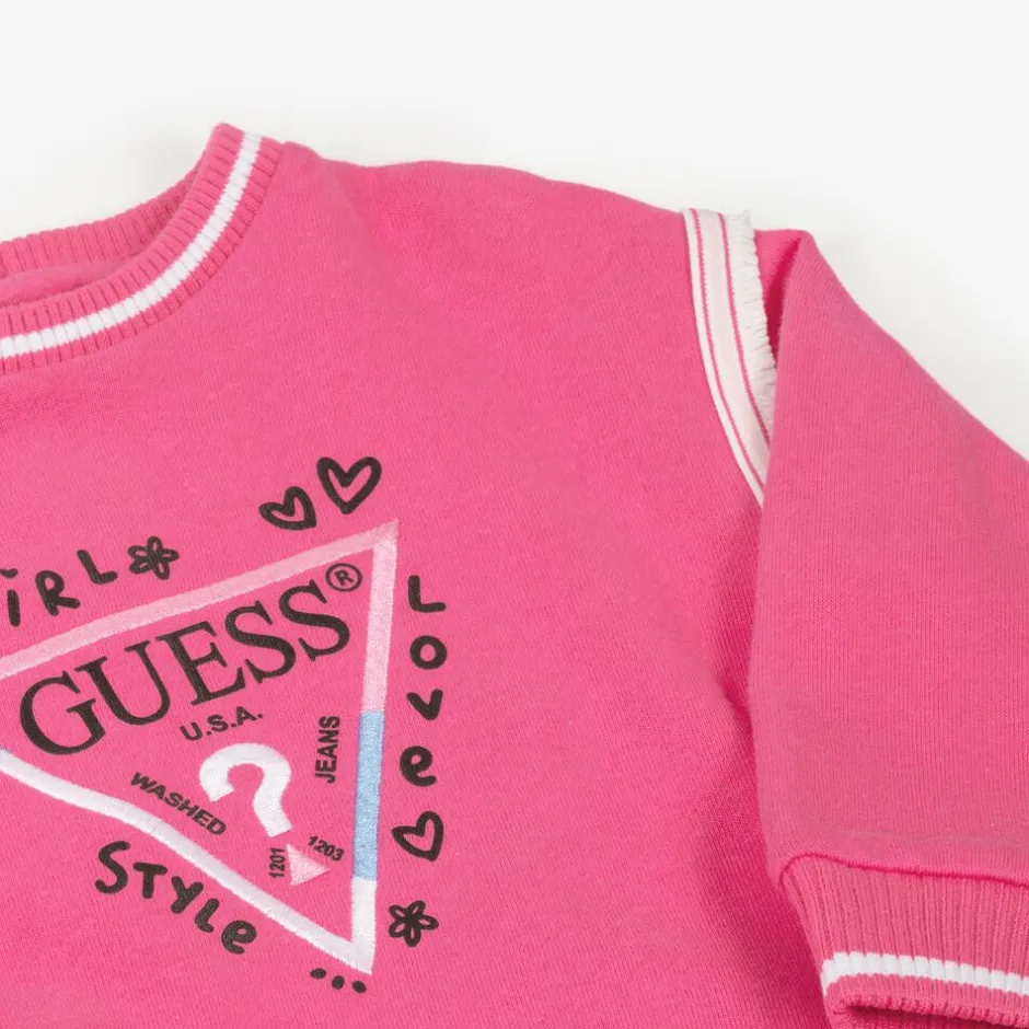 Guess Baby Girls Pink Cotton Triangle Tracksuit Clearance