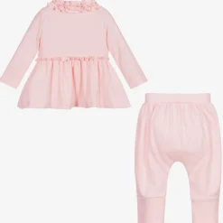 Lemon Loves Layette Baby Girls Pink Cotton Trouser Set RoseShadow Outlet