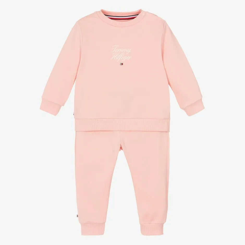 Tommy Hilfiger Baby Girls Pink Cotton Tracksuit Best
