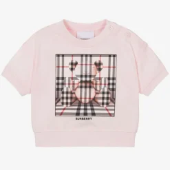 Burberry Baby Girls Pink Cotton T-Shirt