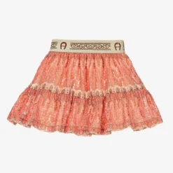 AIGNER Baby Girls Pink Crochet Lace Skirt Hot