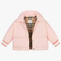 Burberry Baby Girls Pink Down Padded Puffer Jacket Discount