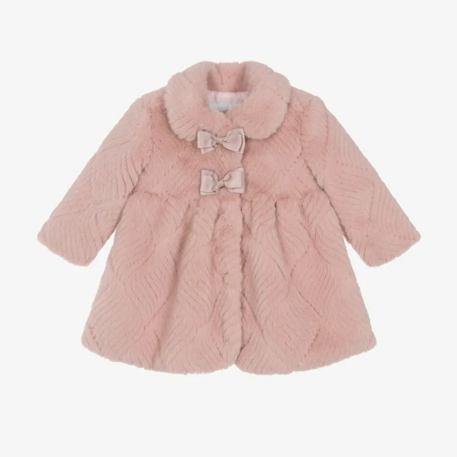 Angels Face Baby Girls Pink Faux Fur Coat TeaRose Online