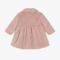 Angels Face Baby Girls Pink Faux Fur Coat TeaRose Online