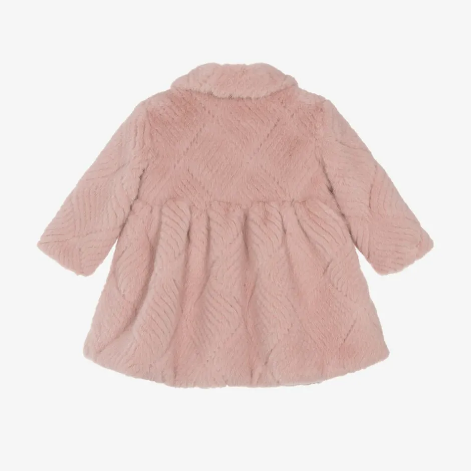 Angels Face Baby Girls Pink Faux Fur Coat TeaRose Online