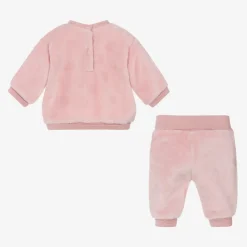 Mayoral Newborn Baby Girls Pink Faux Fur Bunny Tracksuit