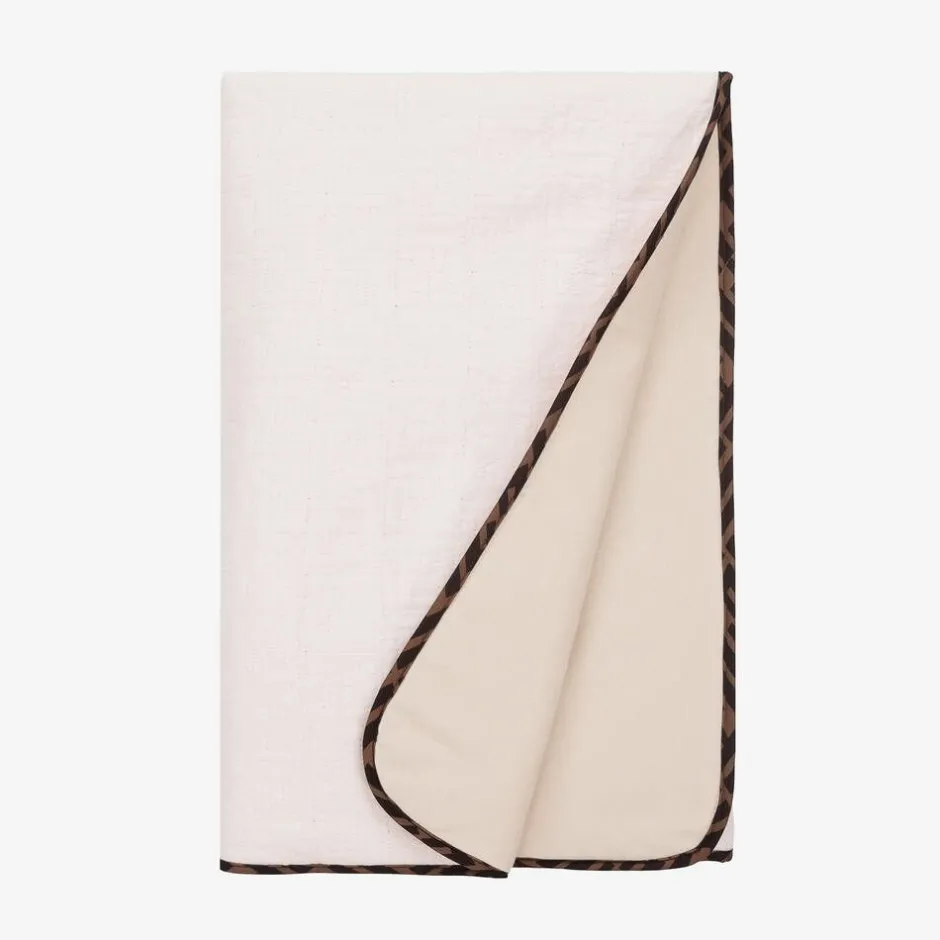 Fendi Baby Girls Pink FF Cotton Blanket (80cm) Clearance