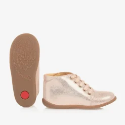 Pom dApi Baby Girls Pink First Walker Boots Clearance