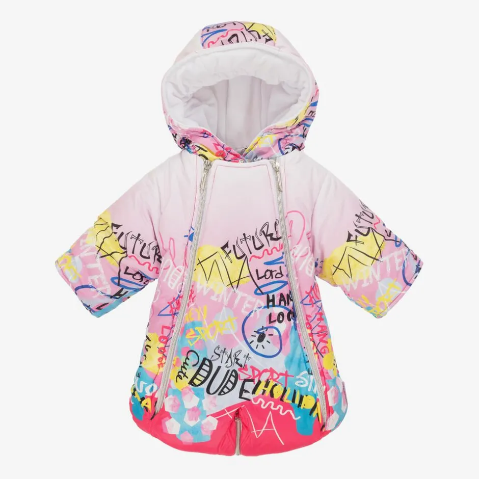 Pilguni Baby Girls Pink Graffiti Print 2-in-1 Snowsuit New